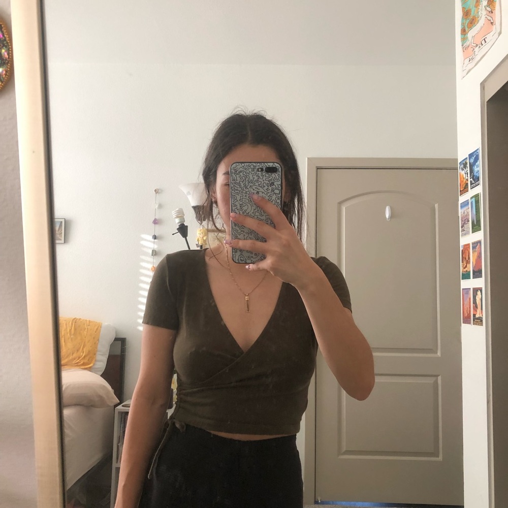 Green F21 Crop Top